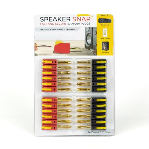 Pack de 24 fiches banane clipsable Speaker Snap Jaune et