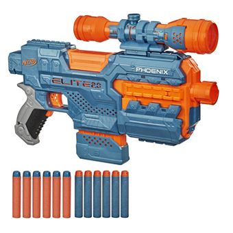 Nerf Elite 2.0, blaster Echo CS-10, 24 fléchettes Nerf, chargeur 10  fléchettes, crosse amovible et rallonge de canon - Nerf