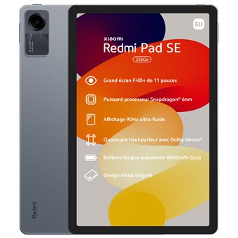 Tablette Xiaomi Redmi Pad SE 11 8 Go RAM 256 Go SSD Gris