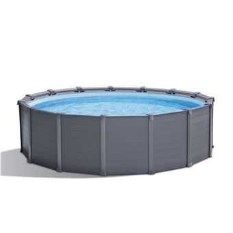 Piscine tubulaire Intex - Ronde - Ggraphite - 4,17 x 1,09 m - Gris