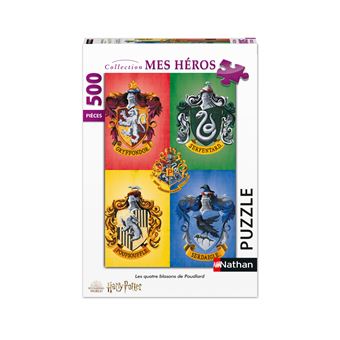 Puzzle 500 pièces Nathan Les quatre blasons de Poudlard Harry Potter - 1