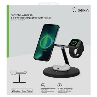 Station De Recharge Sans Fil BELKIN BOOST CHARGE pour iPhone, Apple Watch +  AirPods- Blanc