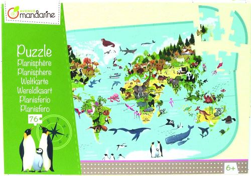 Puzzle Avenue Mandarine Planishpère 76 pièces