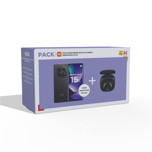 Pack Smartphone Xiaomi REDMI Note 15 5G + Xiaomi Redmi buds 6 play
