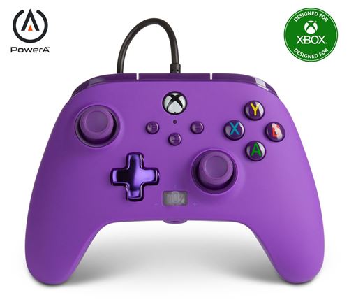 Manette filaire améliorée PowerA pour Xbox Série X Violet Royal