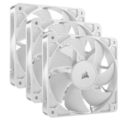 Pack de 3 ventilateurs PC Corsair RS120 120 mm blanc pour boîtier