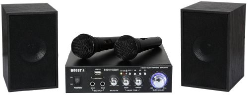 Set Lecteur Karaoké Boost KS22BT avec USB/SD et Bluetooth Noir