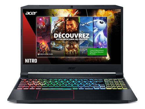 Acer Nitro 5 AN515-55-51QY - Core i5 10300H / 2.5 GHz - Win 10 Home 64 bits - 16 GB RAM - 512 GB SSD - 15.6 1920 x 1080 (Full HD) @ 144 Hz - GF RTX 3060 - Bluetooth, Wi-Fi - obsidiaans zwart - tsb Frans
