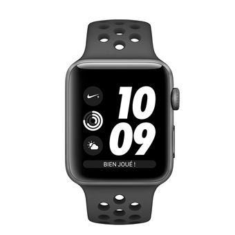 Apple Watch Series 3 Nike+ 42 mm Boîtier en Aluminium Gris sidéral avec  Bracelet Sport Anthracite - Apple Watch - Achat \u0026 prix | fnac