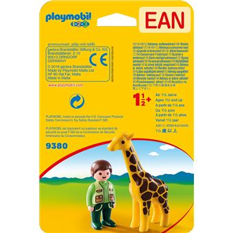 Playmobil 1.2.3 9380 Soigneur avec girafe