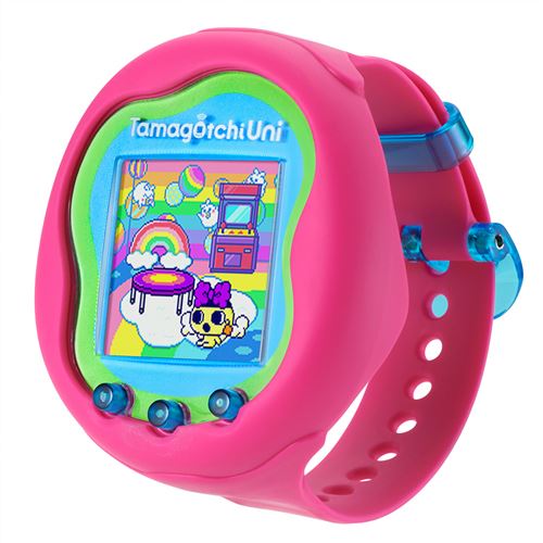 jeu-electronique-bandai-tamagotchi-uni-avec-bracelet-montre-rose-43351