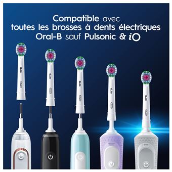 Pack de 8 brossettes pour brosse à dents Oral-B Pro 3D Blanc