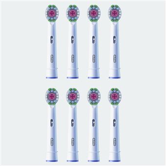 Pack de 8 brossettes pour brosse à dents Oral-B Pro 3D Blanc