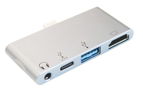Hub USB Type C 4 en 1 pour iPad Argent