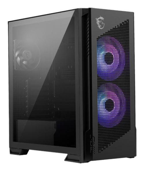 Boîtier PC gaming MSI MPG VELOX 300R PZ moyen tour noir ARGB avec panneau latéral verre trempé