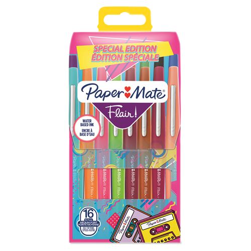 Papermate Multicolore Feutre D'écriture Flair Tendance Rétro Pointe Moyenne