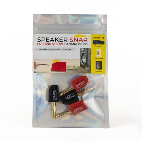 Pack de 4 fiches banane clipsable Speaker Snap Noir et Rouge - Speaker Snap