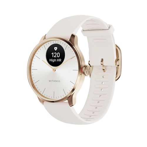 Montre Connectée Withings Scanwatch Light 37 Mm Blanc Et Or