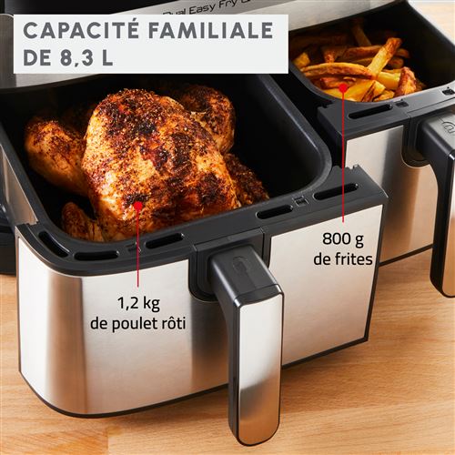 Friteuse à air Dual Easy Fry & Grill - MOULINEX - EZ905B20 au meilleur prix