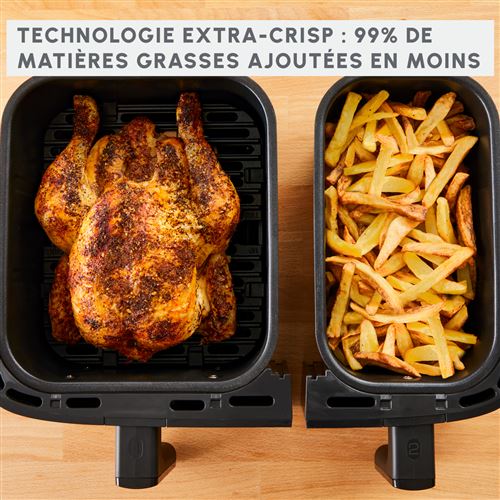Friteuse Moulinex friteuse a air Dual Easy Fry & Grill Inox 2 tiroirs  EZ905D20