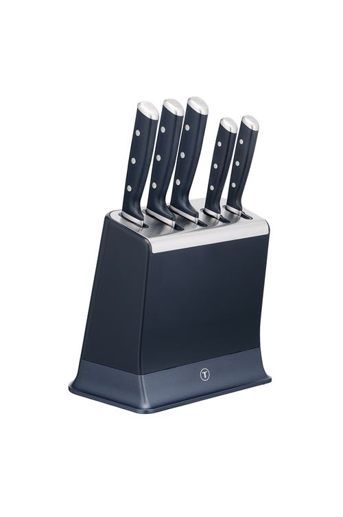 Bloc De 5 Couteaux Tefal  Eversharp Affûteur Integré K297S644 Bleu
