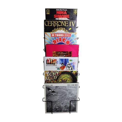 6 Supports Muraux Disques Vinyle 10 Cm – Étagère Invisible Pour LP, CD Et Albums (Noir)