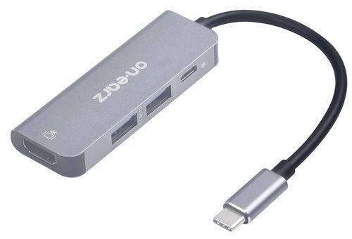 Adaptateur USB-C HUB 4 en 1 On Earz Mobile Gear Gris
