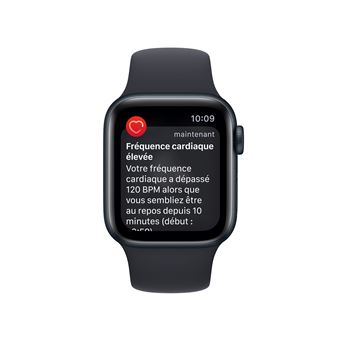 Apple Watch SE GPS 2ème génération, boîtier Aluminium Minuit 40mm avec Bracelet Sport Minuit