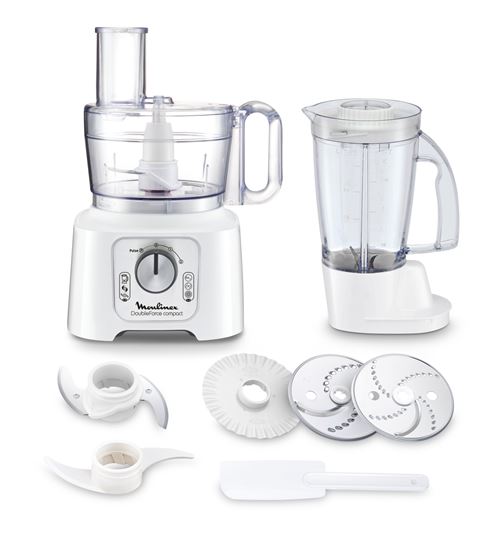 Robot multifonction Moulinex FP544111 Double Force Compact 800 W Blanc
