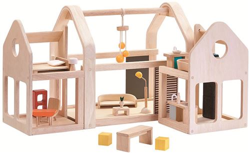Poppenhuis Plan Toys 3 verplaatsbare blokken
