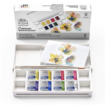 Aquarelle Winsor & Newton Pocket Set Floral Cotman x 8