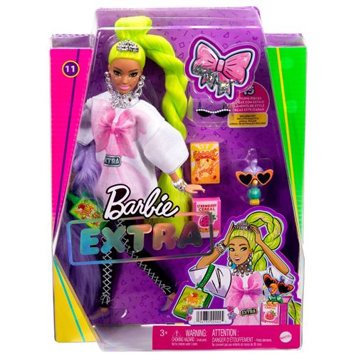 BARBIE  -  Extra Natte Vert Fluo - Poup&eacute;e 