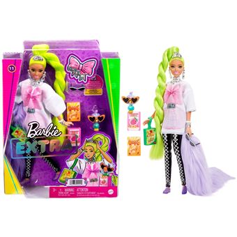 Poupée Barbie Extra Natte Vert Fluo