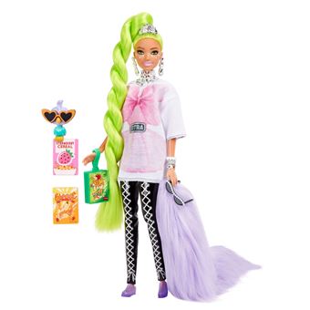 Poupée Barbie Extra Natte Vert Fluo