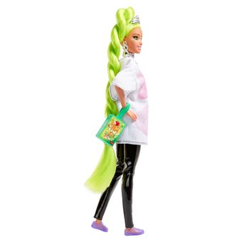 Poupée Barbie Extra Natte Vert Fluo