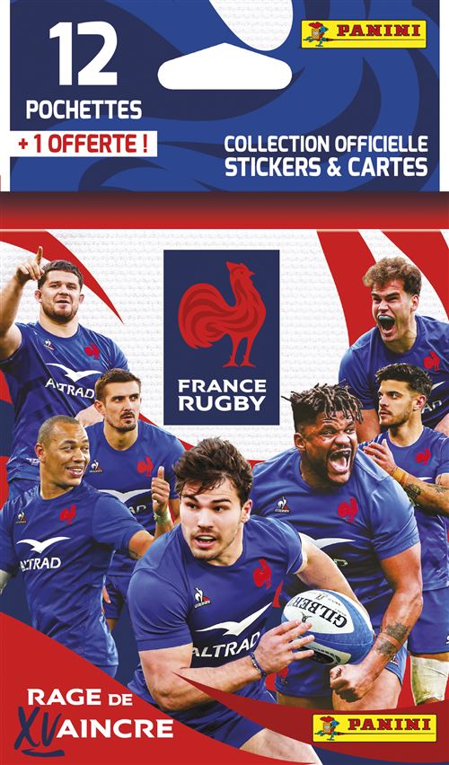Carte à collectionner Panini Rugby EDF Blister 12 avec 1 Pochettes