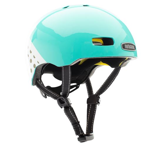 Nutcase Street Tiffany's Brunch reflecterende helm maat M groen en wit