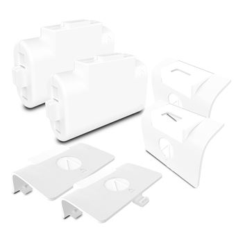 Pack Blocs-Batteries Play Just For Games Stealth SX-C8 X Blanc + Charge avec câble tressé premium Blanc et Vert pour Xbox