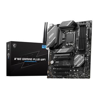 MSI B760 GAMING PLUS WIFI - Carte-mère - ATX - Socket LGA1700 - B760 Chipset - USB 3.2 Gen 1, USB 3.2 Gen 2, USB-C 3.2 Gen2 - 2.5 Gigabit LAN, Wi-Fi 6E, Bluetooth - carte graphique embarquée (unité centrale requise) - audio HD (8 canaux) - 1