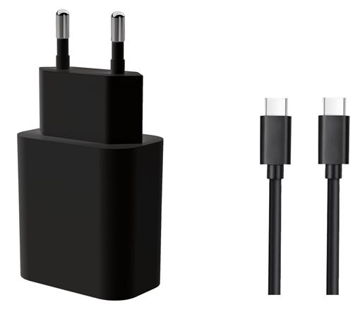 Chargeur USB Type C 45Watts + Câble USB Type C 1m 5A On Earz Mobile Gear Noir