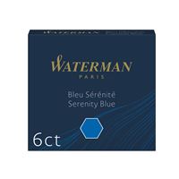 Etui de 6 cartouches courtes d’encre Waterman Bleu sérénité