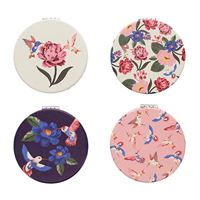 Miroir de poche rond plat Kiub Pivoine et Colibris Modèle aléatoire