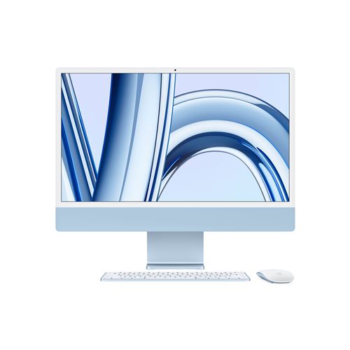 Apple Imac 24" Écran Rétina 4,5K 256 Go Ssd 8 Go Ram Puce M3 Cpu 8 Cœurs Gpu 10 Cœurs Bleu Nouveau