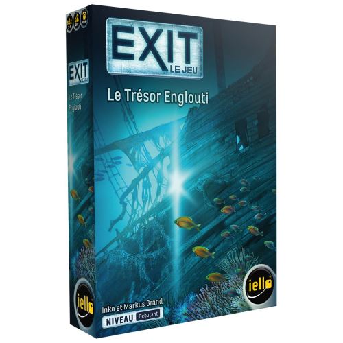 Boite de Jeu de réflexion Iello Exit Le trésir englouti Niveau Débutant