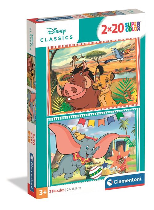 Set de 2 puzzles 20 pièces Clementoni Disney Classic