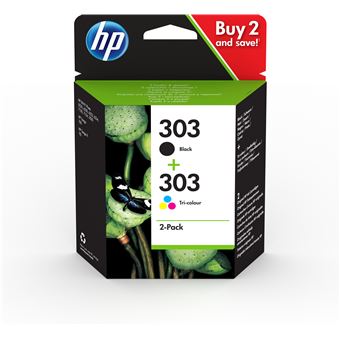 Pack de 2 Cartouches d'encre HP 303 Noir et Trois Couleurs - 1