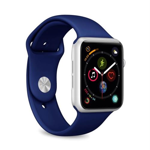Pack de 2 bracelets en silicone Icon Puro pour montre connectée Apple Watch 42-44 mm S/M/L Bleu nuit