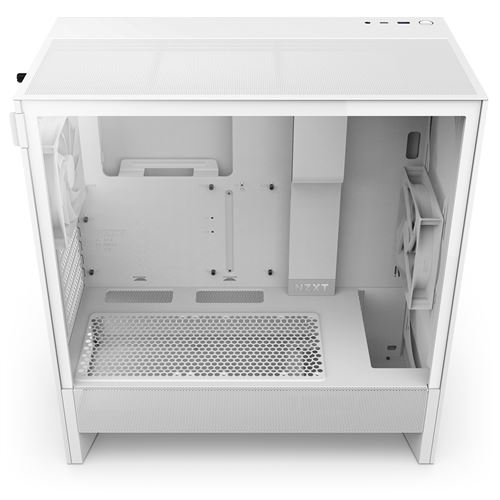 Boîtier PC Nzxt H5 Flow Moyen Tour Blanc Avec Panneau Latéral Verre Trempé