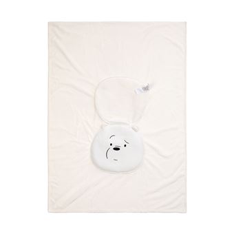 Plaid coussin Miniso We Bear Bears Polaire Blanc