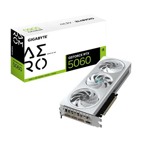GIGABYTE GeForce RTX 5060 AERO OC 8G Carte Graphique 8GB GDDR7 128bit PCI E 5.0 2595 MHz Fréquence du cœur 3 x DisplayPort 1 x HDMI GV N5060AERO OC 8GD Neuf - vue 5